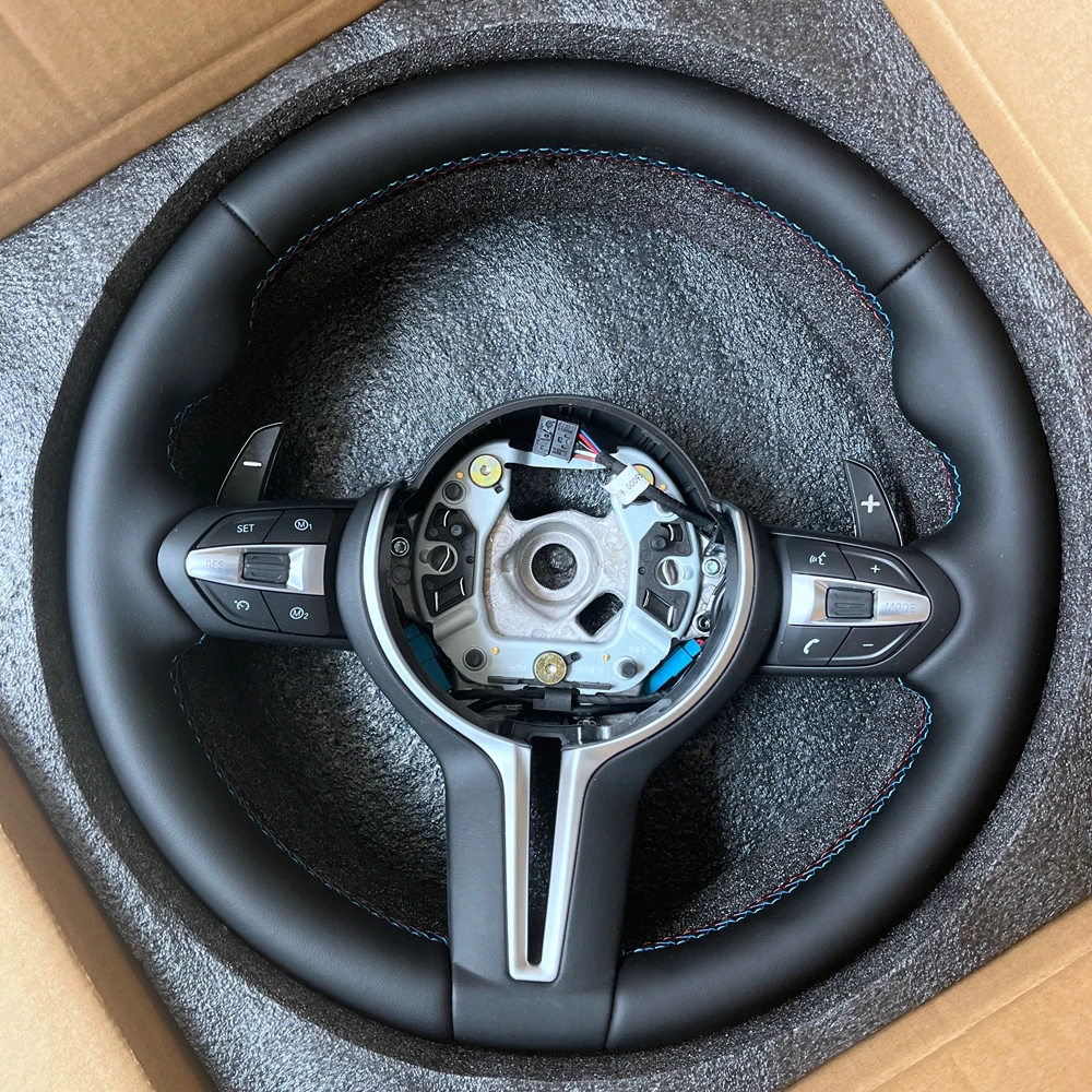 Custom Black Perforated Leather Steering Wheel For BMW F10 F11 F31 F20 F21 F22 F25 F26 F15 F16 F35 F36 F32 M3 M6 F80 F82  F30