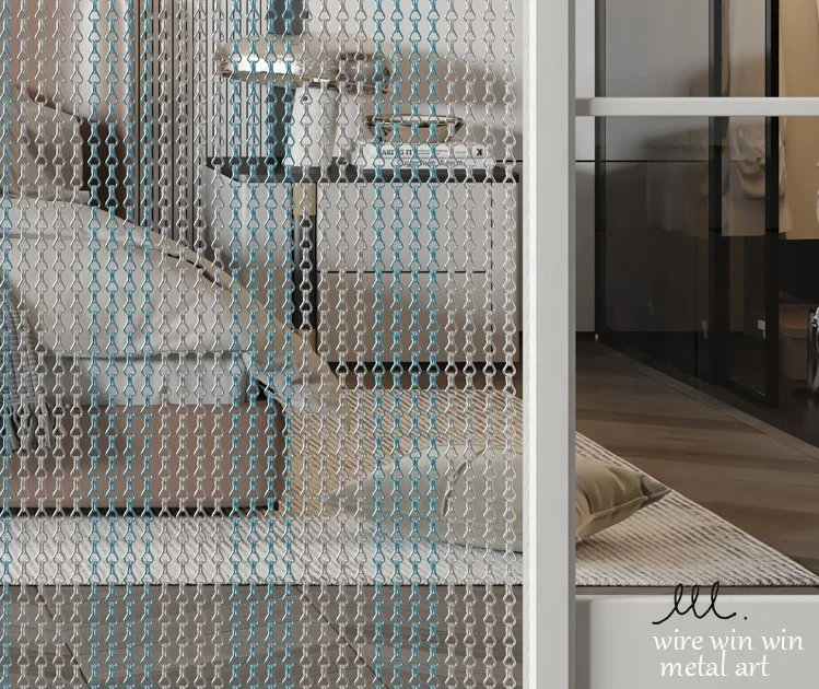 Sky Blue No Frame Screen Factory Custom Anodizing Divider Partition 1060 Aluminium Hotel Interior Classic Luxury Space Art