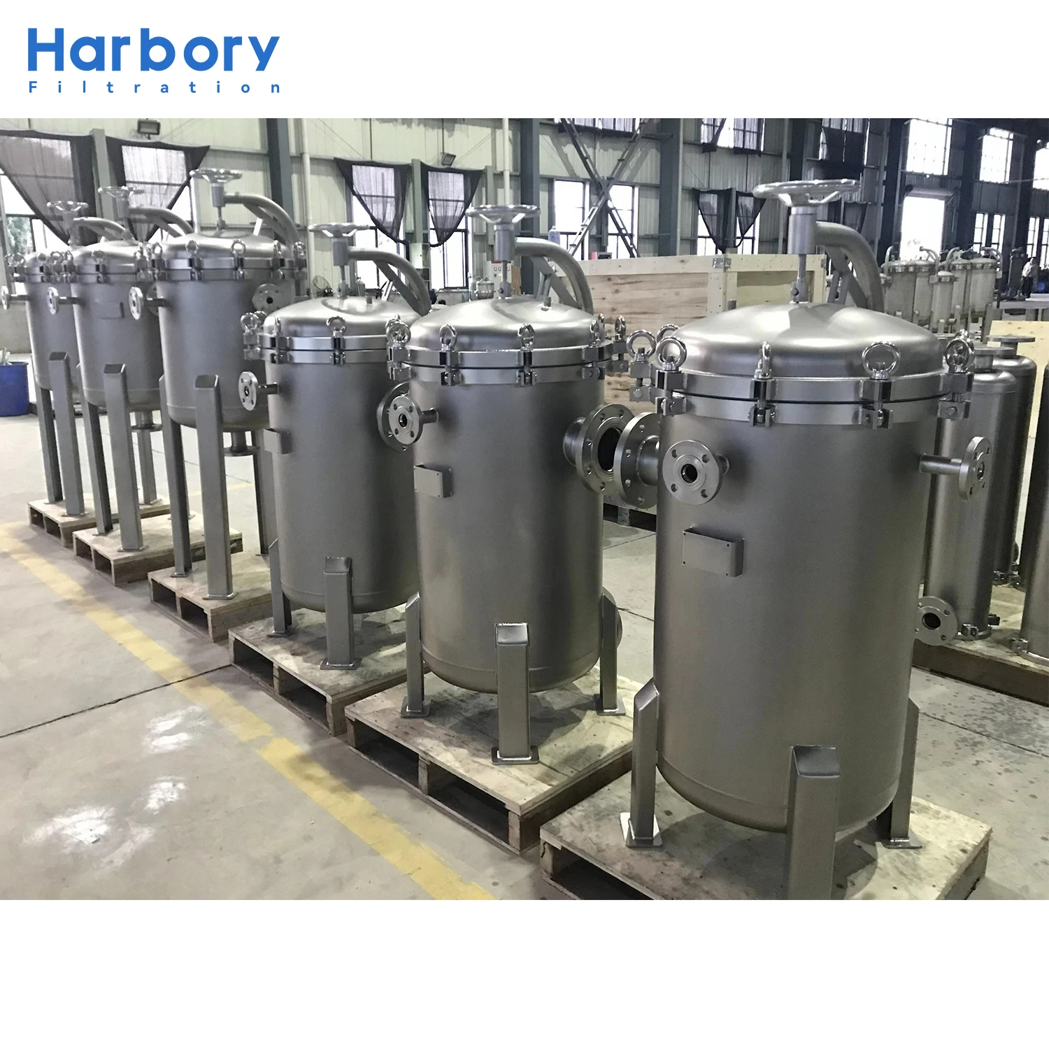 Filtration Equipment 6 12 Multi Bags Filter Housing  Water Treatment Chemicals SS 304 Filter Housing