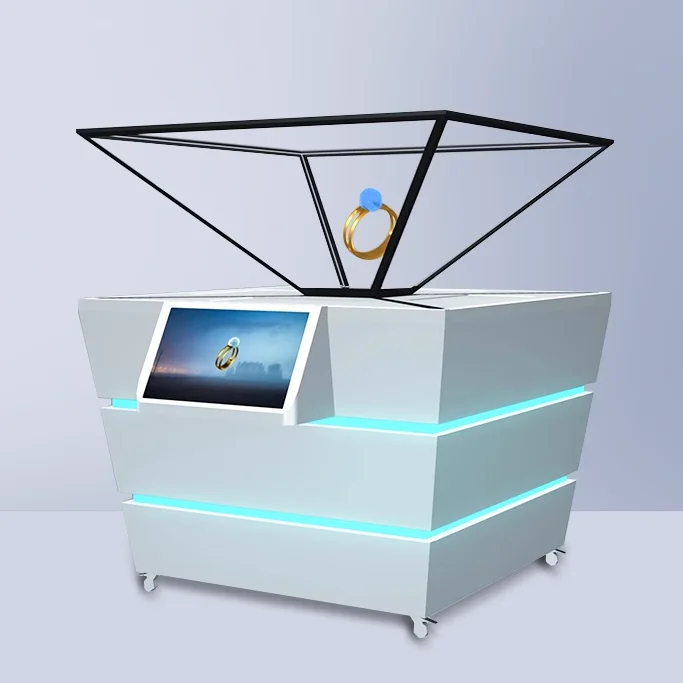 THLEE high quality and cheap 360 degree hologram pyramid play cabinet transparent screen available screen in mall/hotel