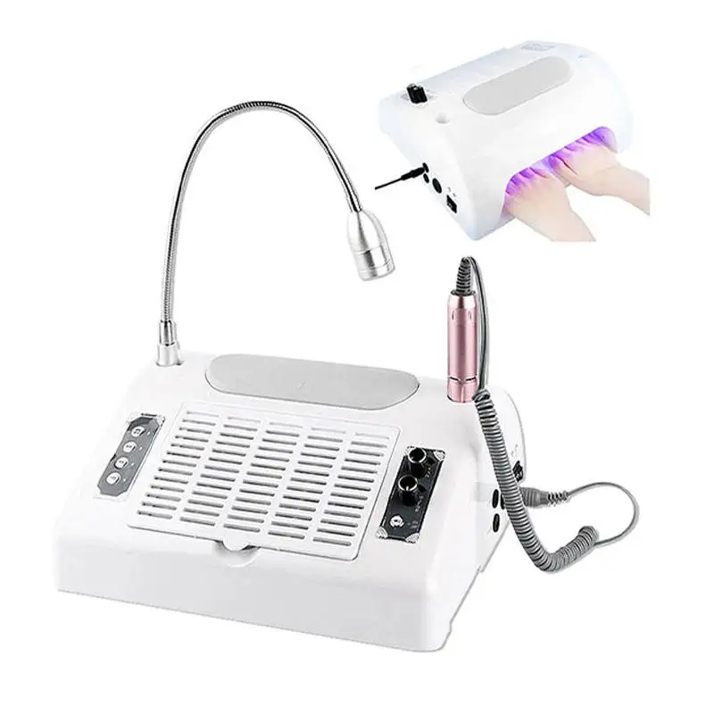 5 In 1 Newest Nail Art Salon Equipment With Nail Lamp Vacuum Cleaner Dust Collector Nail Drill For Manicure Machine