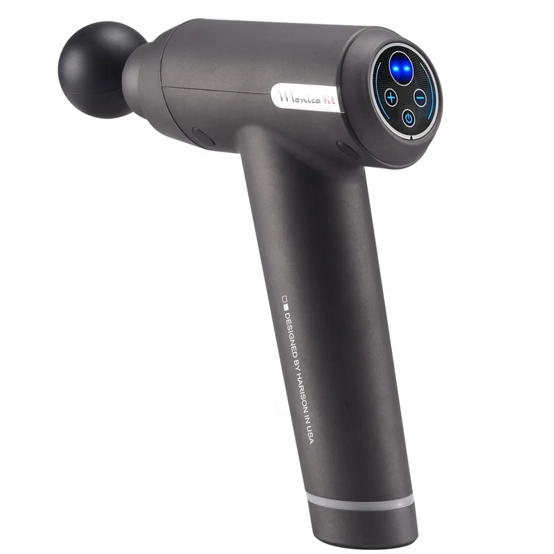 Новый качественный портативный массажный пистолет для массажа мышц тела с ЖК-дисплеем