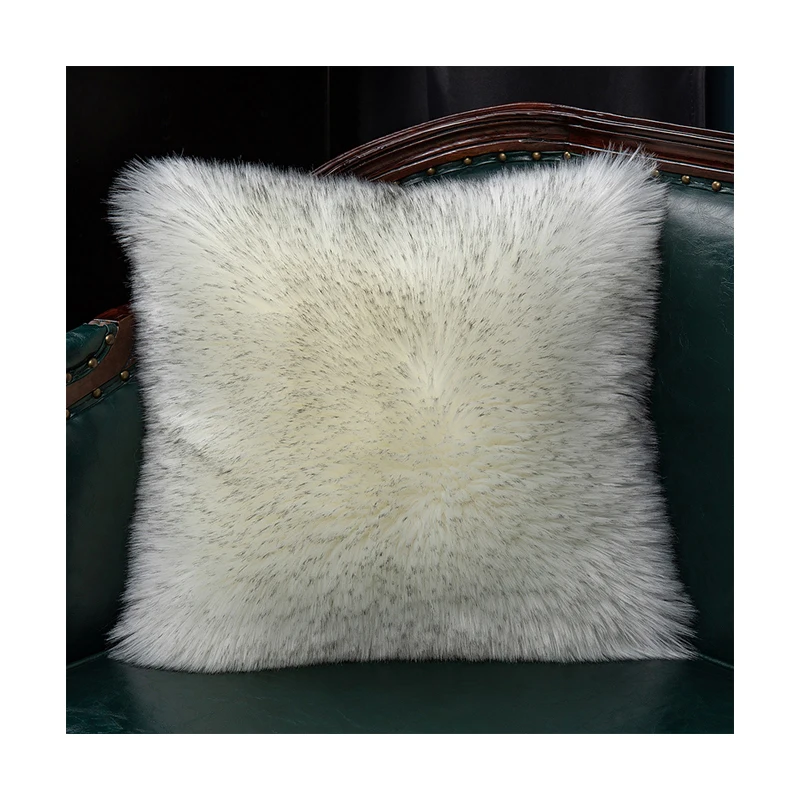 Chinese manufacturers sell large amounts of fluffy thick long pile artificial fur plush fabric cushion pillow cover