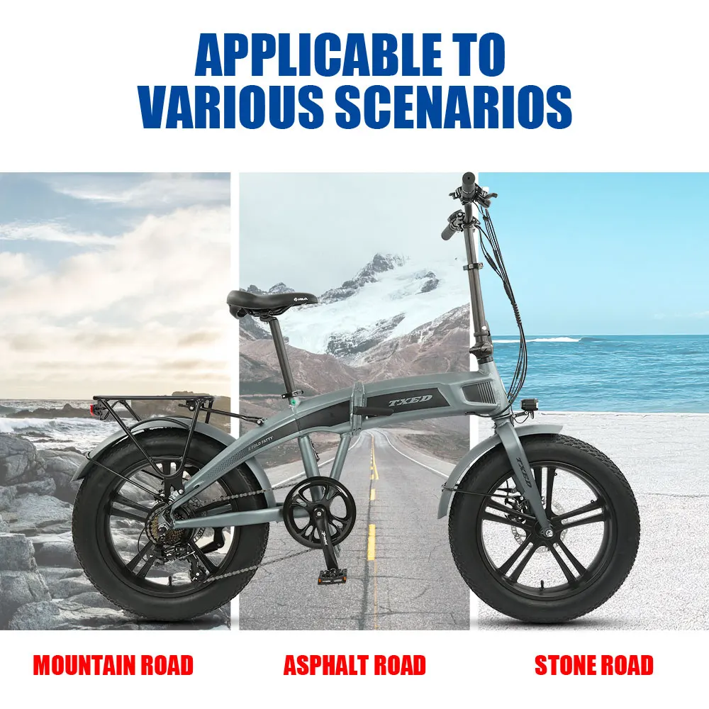 TXED 20 inch electric bike 500w 750w 1000w 7 speed ebike 48v foldable e bike