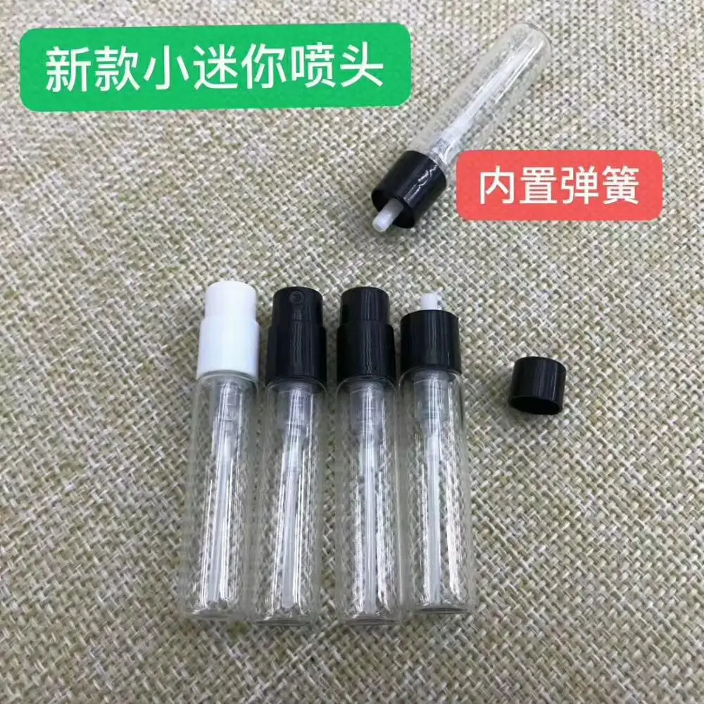 2ml 3ml 5ml 6ml 7ml slender glass vials bottle with small sprayer and plastic cap