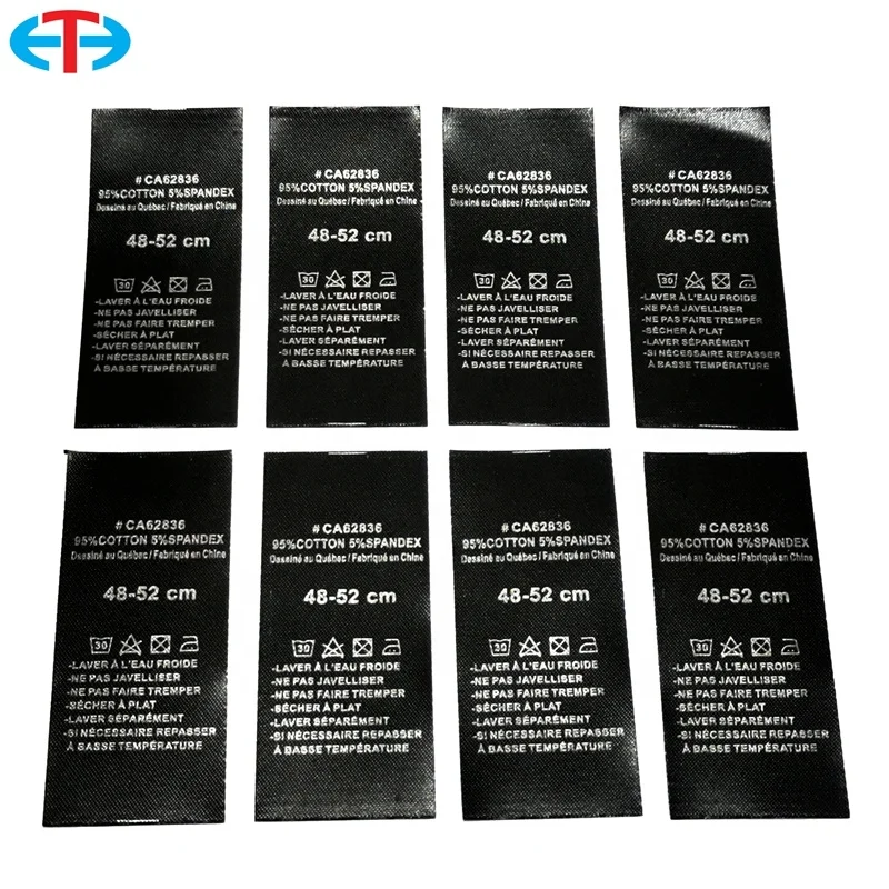 
China factory wholesale printed clothing wash care label tags 