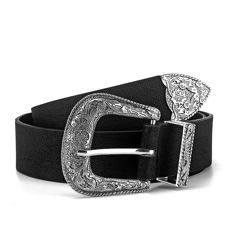 Wholesale children Fashion Casual  Cowboy Equestrian Stylish Pu Leather Belt Retro Vintage Buckle