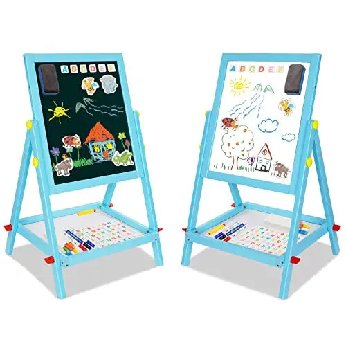 Baby kids magnetic Calendar and Easel wooden 3d toy wooden children toy