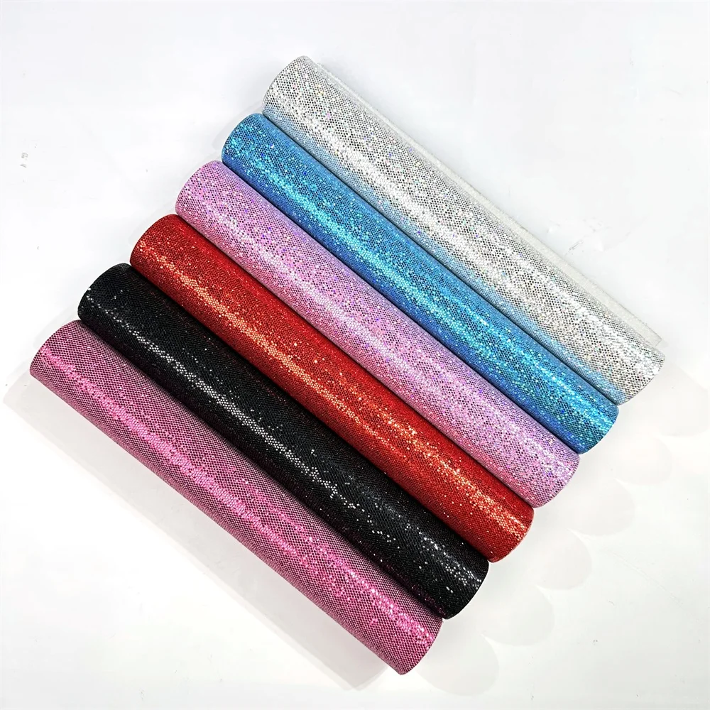 Glitter Mesh Faux Leather Net for Home Textiles for Shoes Decoration Chairs Dresses Cars Luggage Woven Fabric
