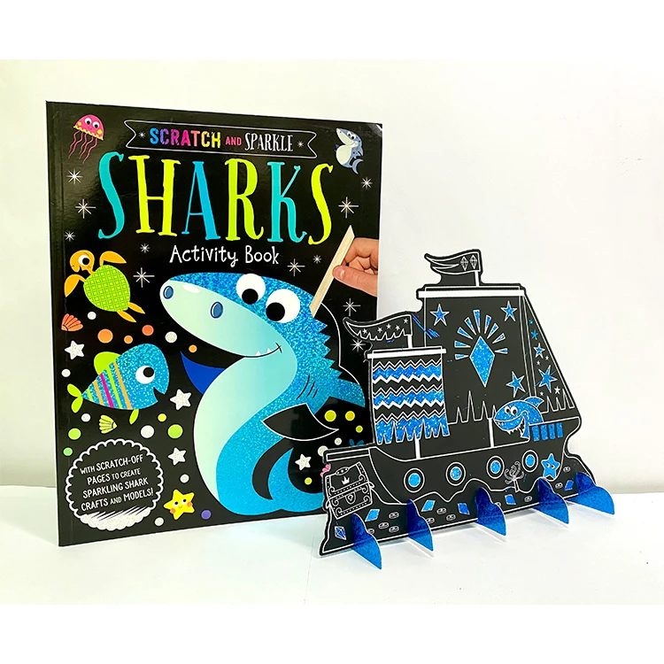 Custom Creative Children DIY Rainbow Color Painting Magic Scratch off Book