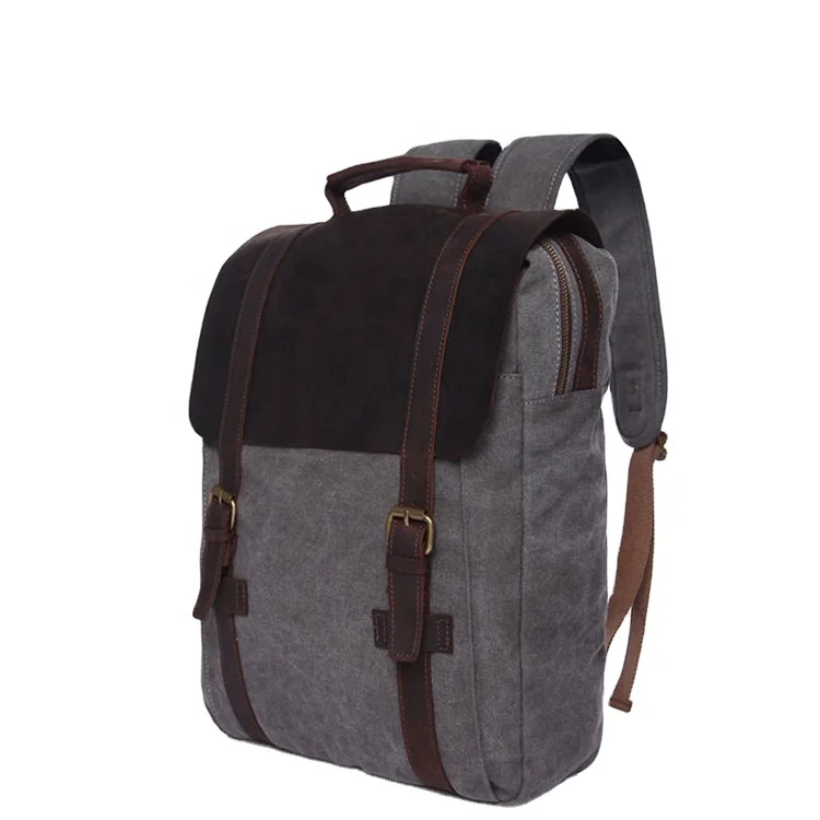 Bag Man Waxed Canvas Vintage Laptop Backpack Vintage Canvas Rucksack Travel Outdoor Backpack