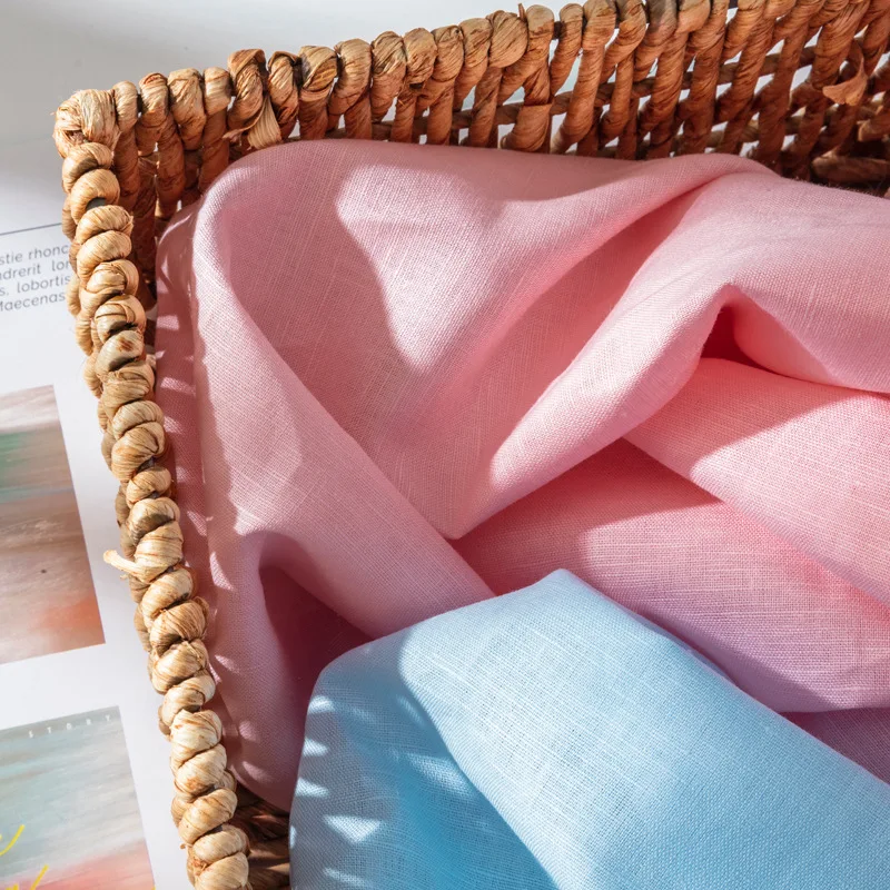 High quality 30% linen 70% cotton fabric clothing fabric plain color for shirt linen cotton fabric