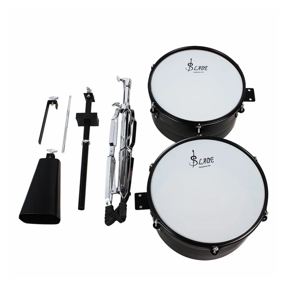 JELO AY-TB20 Professional Timbales Percussion Drums Kit 13 14 Inch Classic Finish Outstanding Tone Strong Durability Full