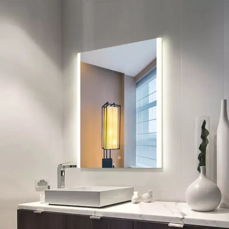 Hotel Modern Rectangle Wireless Music Illuminated Decorative Touch Screen Smart Led Anti-Fog Bathroom Bath Mirror With Light