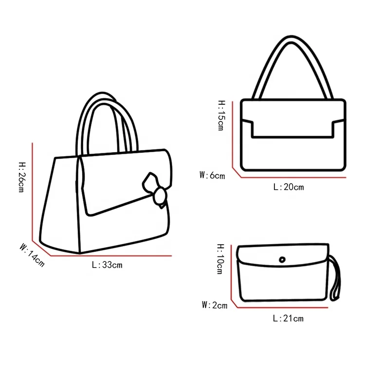 
Hot sale new products 3pcs leather handbag ladies shoulder purse shopping wholesale bags casual women bag pu 