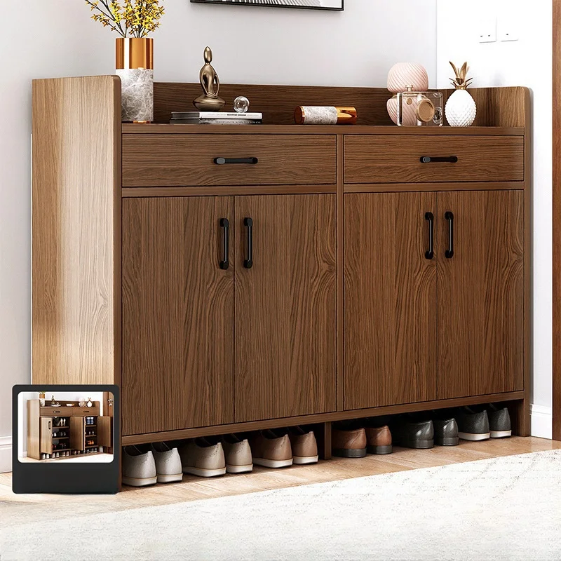 Fashion modern wooden board living room dining room furniture 30 pairs large volume 4 doors 2 drawers shoes rack cabinets