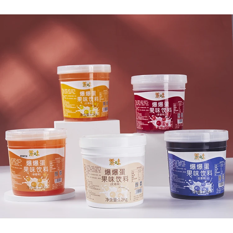 Mango High Selling Private Label Boba Popping Pearls Fruit Juice bursting Ball Boba Bubble Tea Ingredients