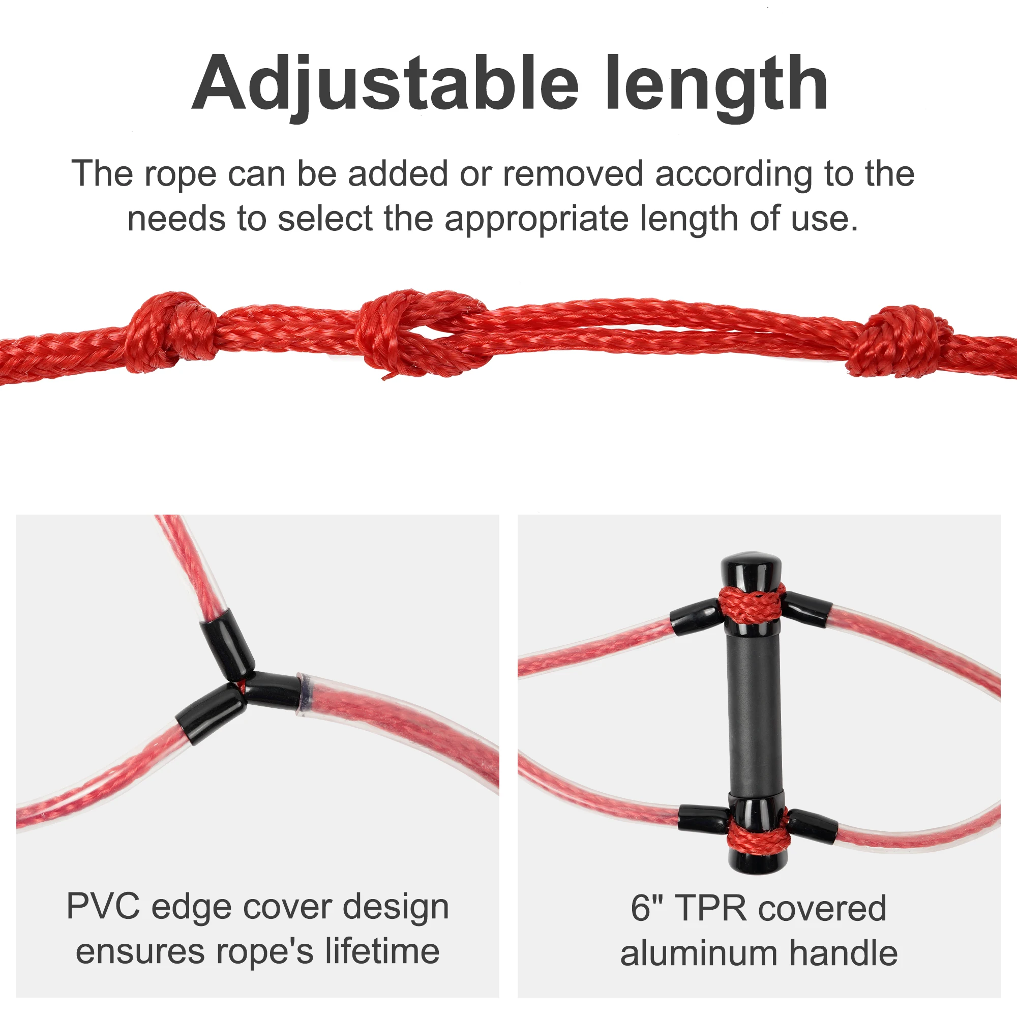 75ft Water Ski Rope, 7 Section Wakeboard Rope with Floating Handle, Tow Rope for Tubing, Watersport Line for Water Ski, Wakeboar