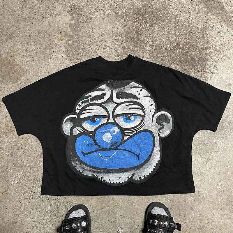YITE Casual Round Neck T Shirt Essentials Boxy Cropped 100% Cotton T Shirt Custom Anime Graphic Printed T Shirt for Men