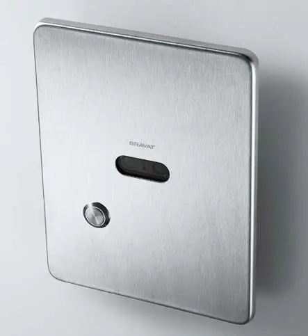 Bravat New Infrared Wall Mounted Black Sensor Auto Urinal Flushometer Urinal Sensor for Public Restroom