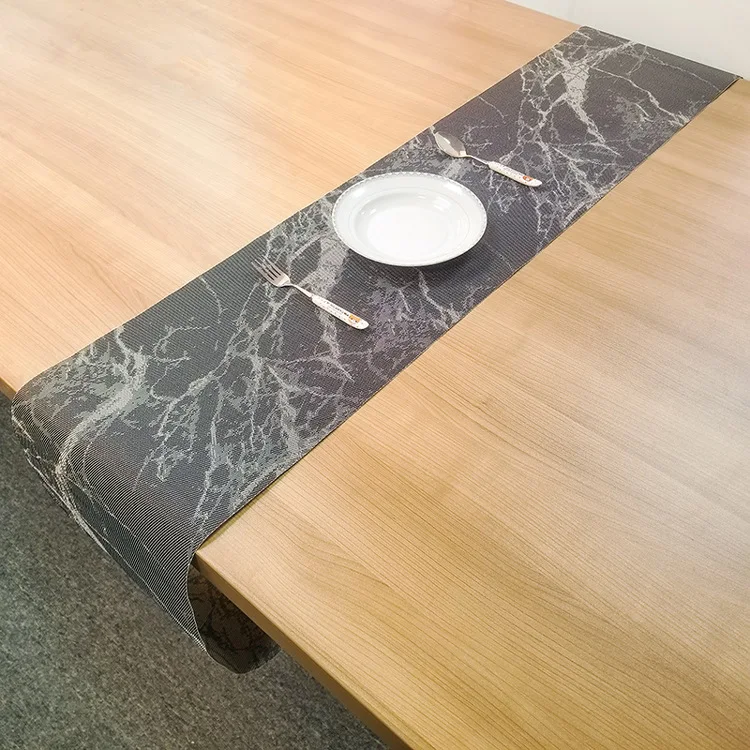 Custom size PVC wedding placemat plaid dining modern roll fall fabric decorative table runner