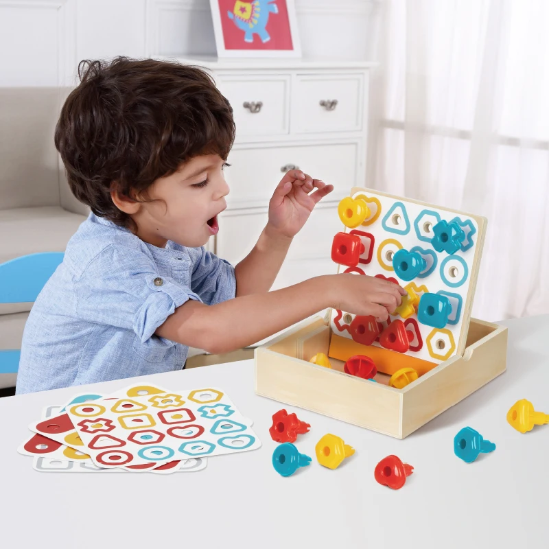 Early education box cognitive card toy hourglass Montessori early 4 in 1  education toys 19-21M Educational Box