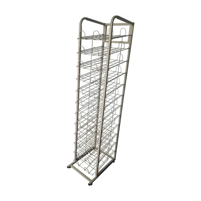 Metal floor standing 12 tiers placemat display rack