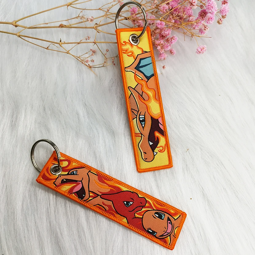 Custom logo flight Keychain Key Fob Wholesale Remove Flight Before Flight Woven Logo Custom Anime Jet Tag