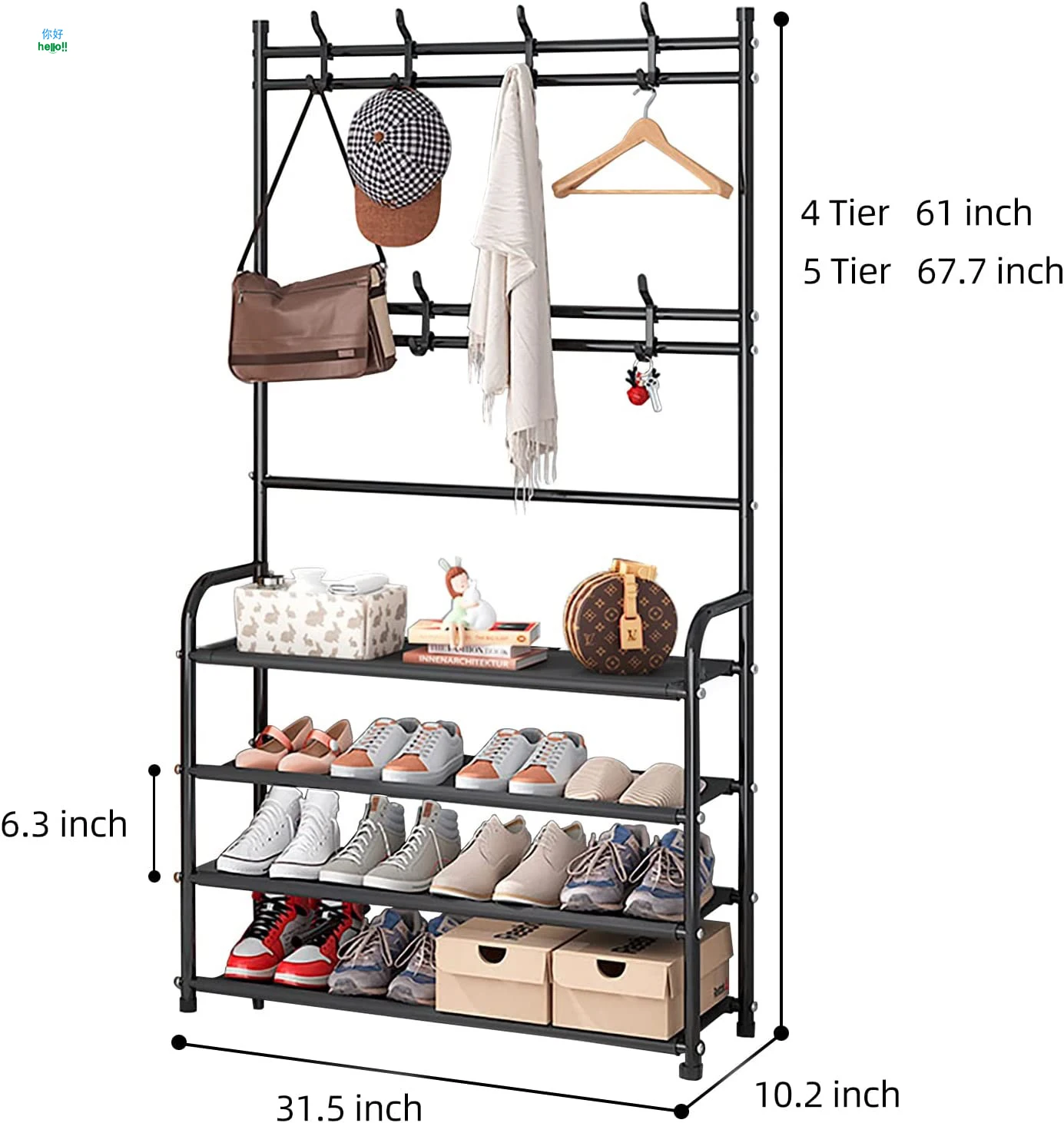 Hot Sale Space Saving Shoe Shelf 4 Tier Multifunctional Folding Shoe Storage Cabinet