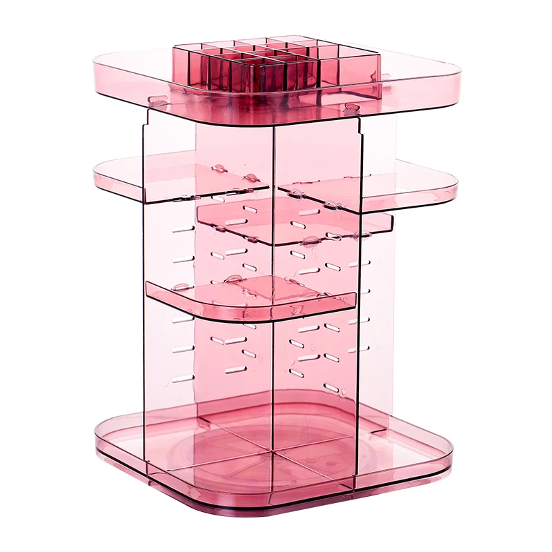 360 Rotating Makeup Organizer, DIY Adjustable Makeup Carousel Spinning Holder Storage Rack, Large Capacity Make up Caddy Shelf