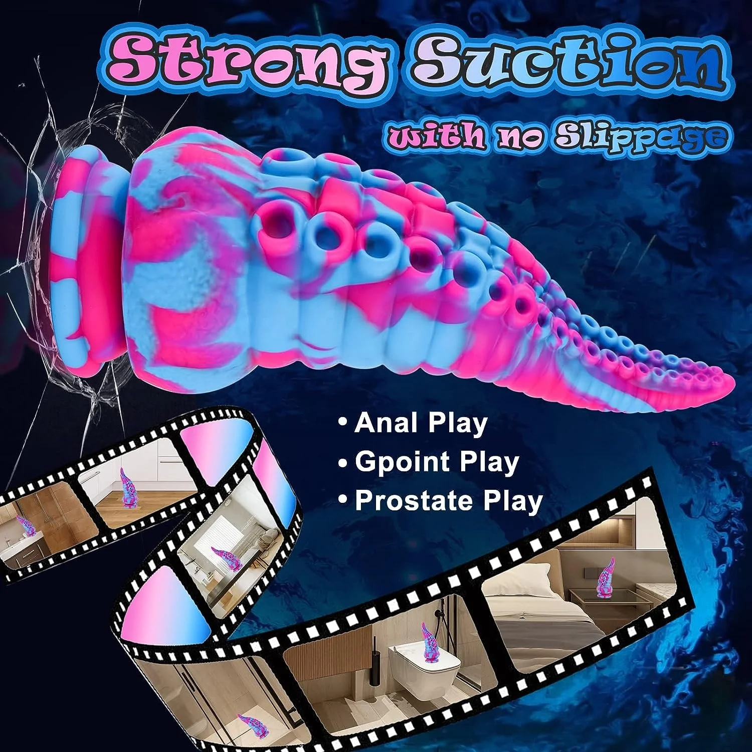 Monster Dildo Tentacle Adult Toy Big Thick Dildos Wholesale Fantasy Colorful 8 Inch Monster Dildo with Octopus-Shape
