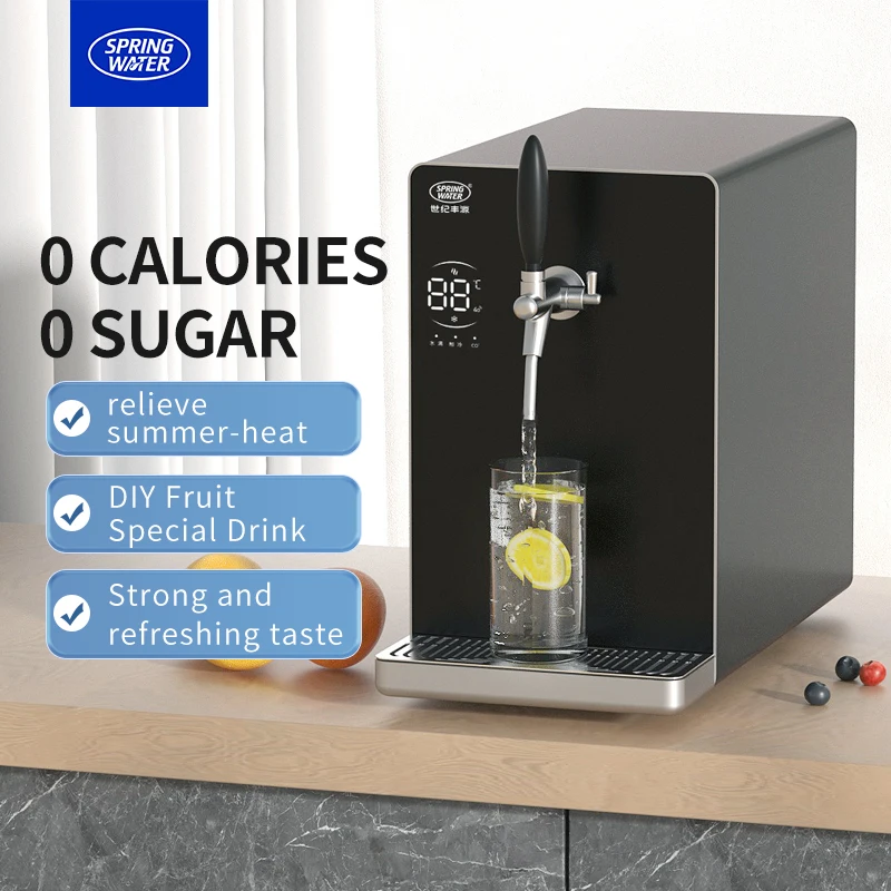Electric Stainless Steel Desktop Water Maker Big Flow Sparkling Chilled Soda and Drinking Water Tap Household Installation