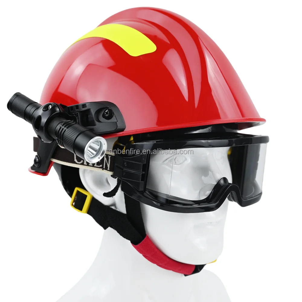 ANBEN FIRE Flame Resistant PC Red color EN Standard MSA F2 Fireman Rescue Helmet