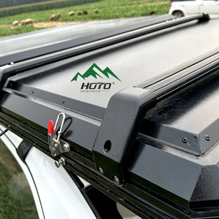 HOTO new design model rooftop tent aluminum hard shell z shape canvas slim tent box family car roof top tent for sale