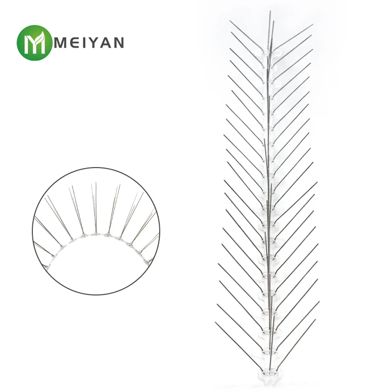 Outdoor 50cm 3pin bird Spikes Use Anywhere bird spike Plastic base stainless steel Bird Spikes