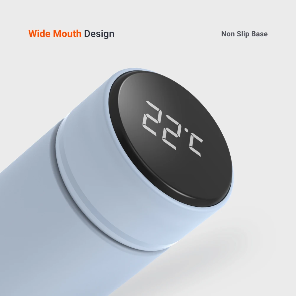 Porodo 2020 New concept LED Thermos Temperature Display Smart Bottle Water Stainless Steel Cup For Touch Screen