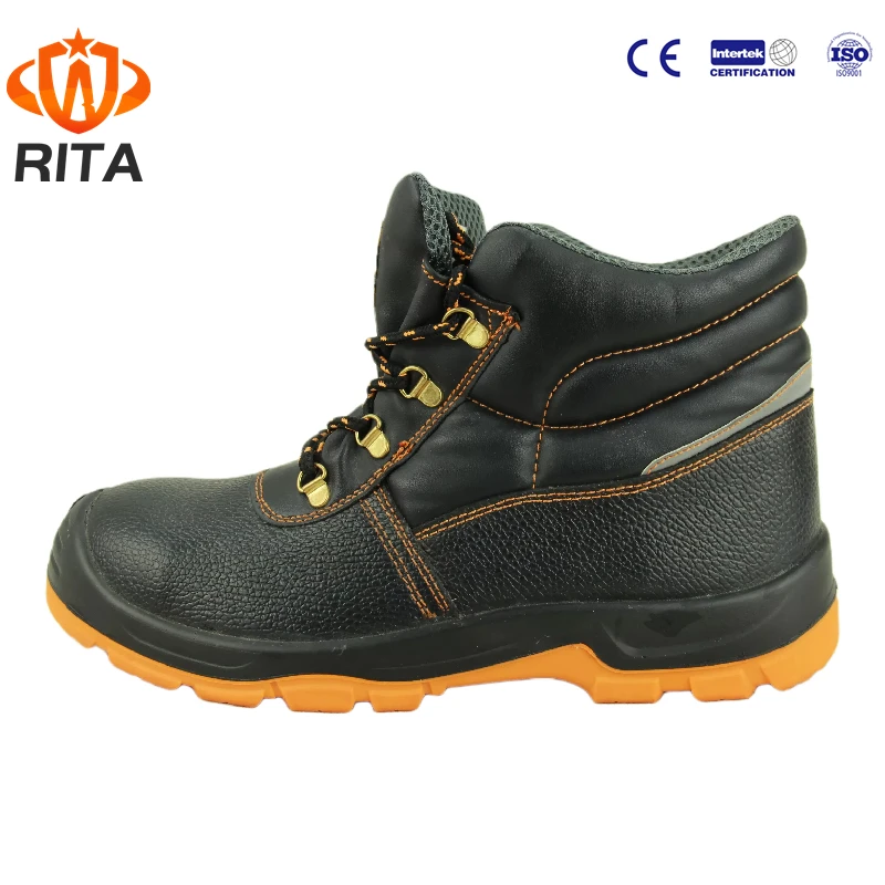 Casual Light Weight Embossed Action Leather Pu/Rubber Sole Steel Toe Safety Shoes Boots