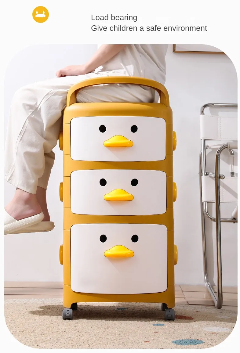 Smart-Furn Lucky Duck toy storage cabinet kid baby child clothe organizer with drawer shelf wardrobe box rack basket bin shelve