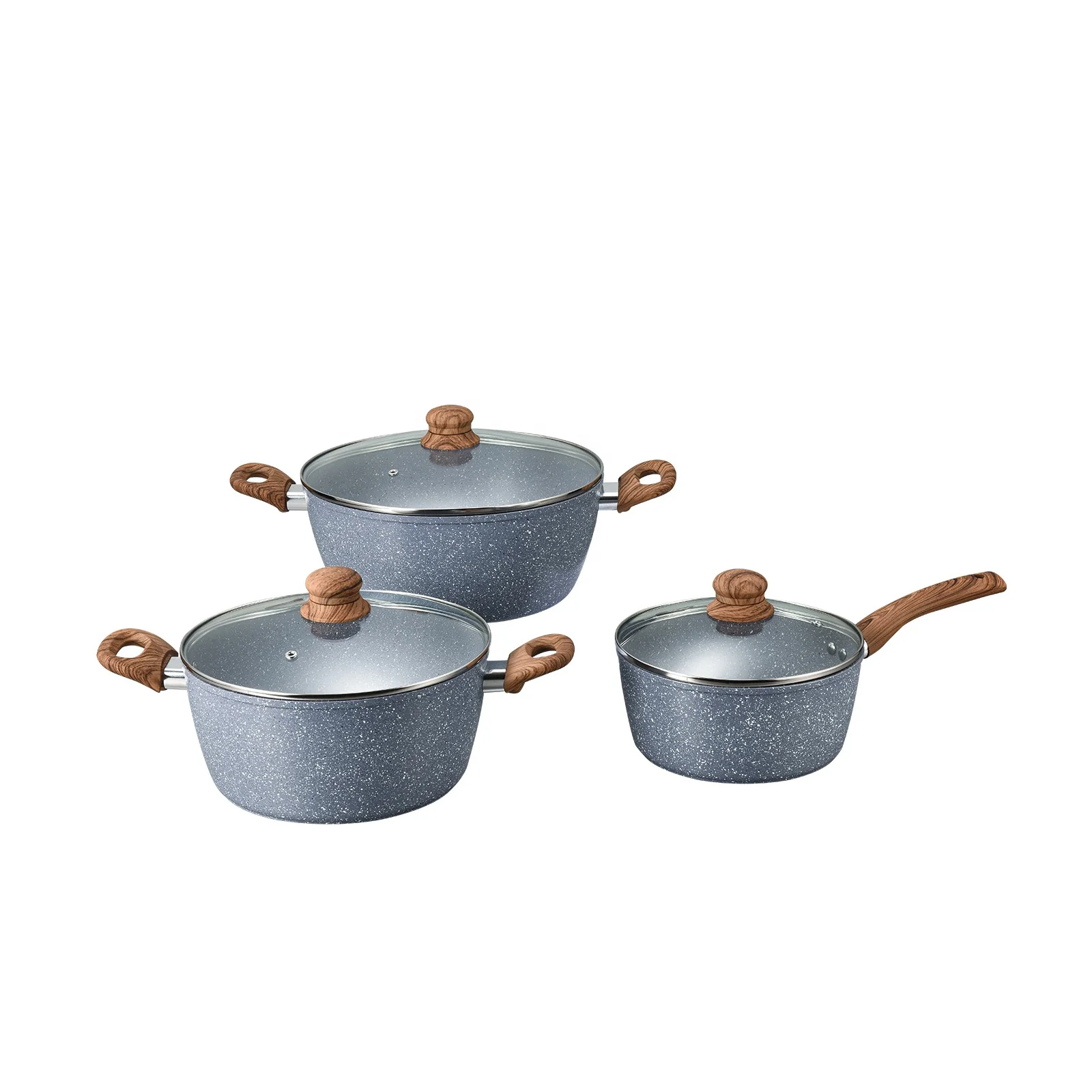 Cheap Cast 4 PCS Medical Stone Cooking Pot Set Non Stick Cookware Set Aluminum Induction Cookware Sets