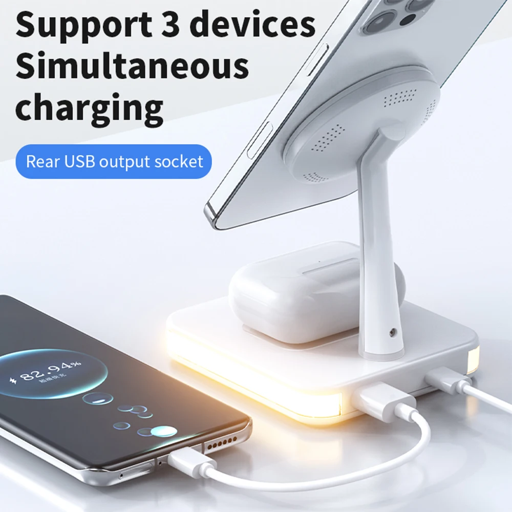 Round Shape Qi 15w automatic Fast Magnetic Wireless Charger For Smart