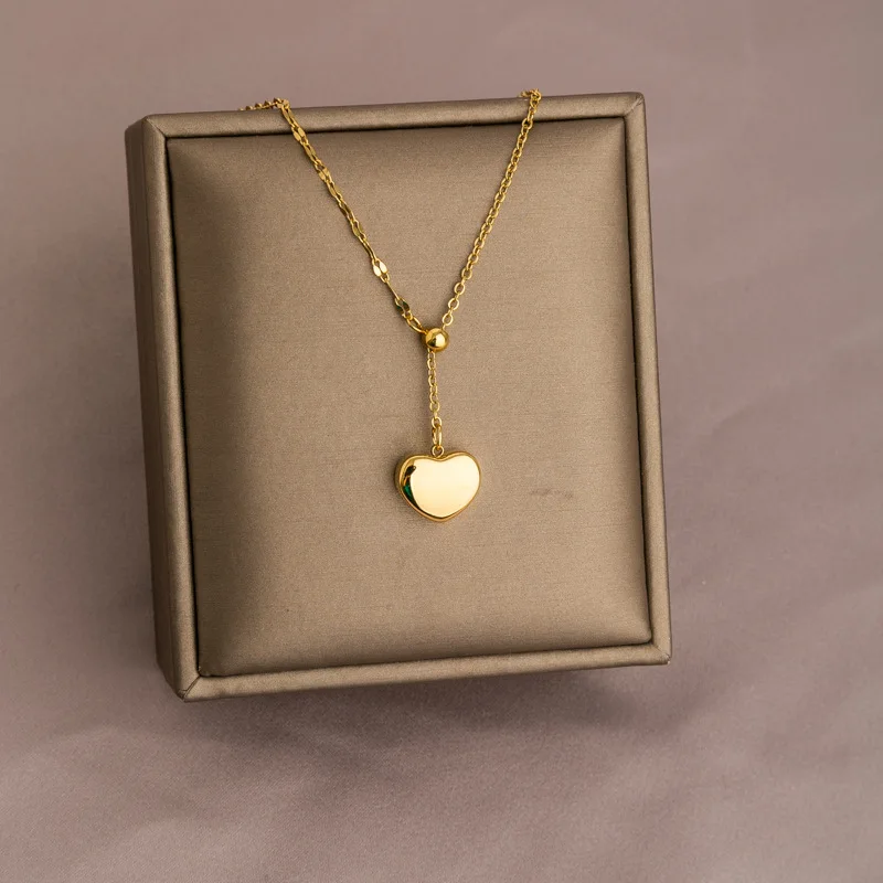 Fashion 37 Model High Quality Women Necklace No Tarnish No Fade Heart Pendant Necklace Stainless Steel
