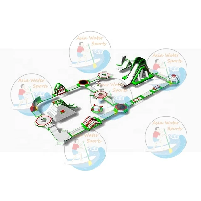 Asia TUV new design aqua water park island inflatable water float park for commercial