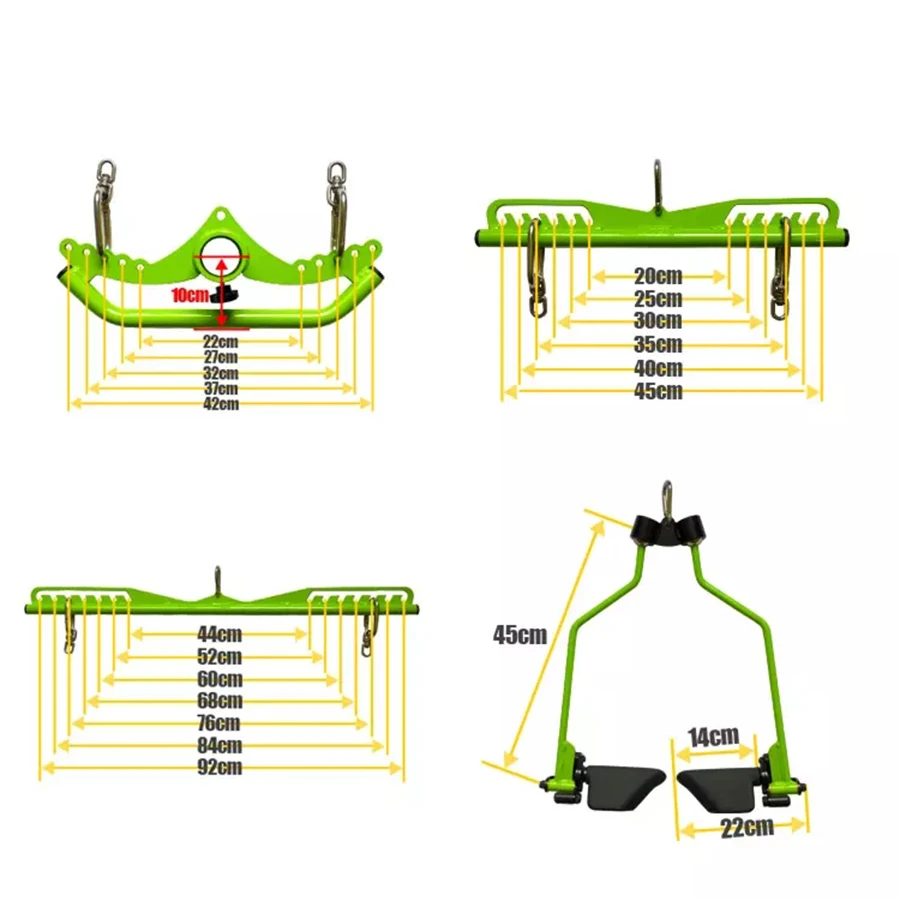 Home Gym Fitness Spreader Bar Multi-Grip Wide lat pull down bar neutral grip Long Bar for Cable Pulley System Machine T-bar Row