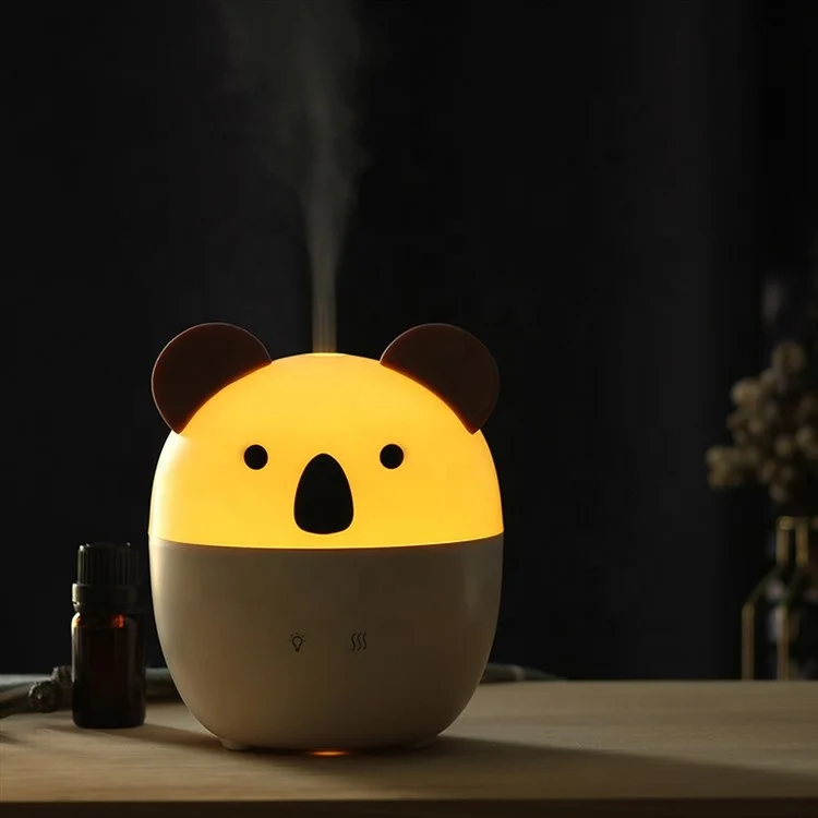 Custom Electric Mini Small koala Smart Ultrasonic Atomizer animal led night light Essential Oil Humidifier Aroma Diffuser