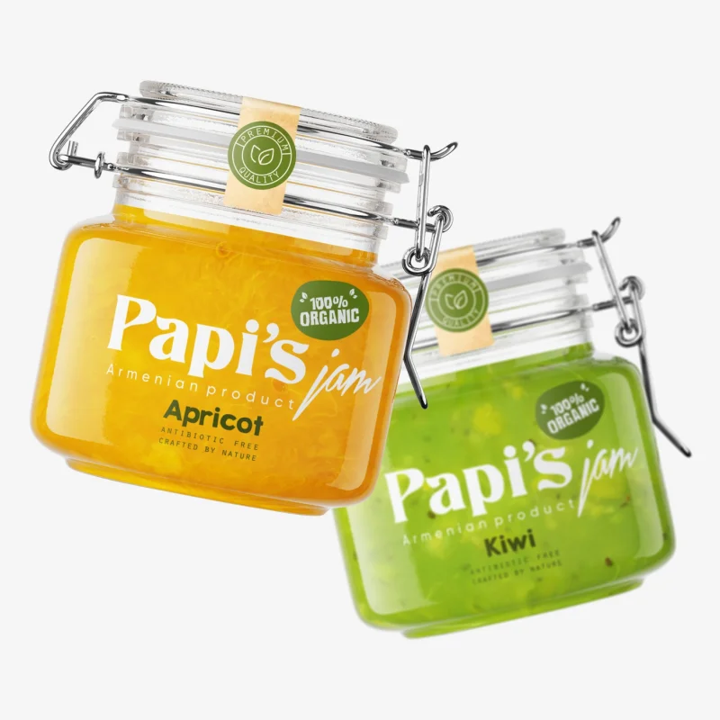 food grade Household Candy Honey Glass Packing Container Mini 75ml round hermetic airtight Glass Spice jar with clip top lid