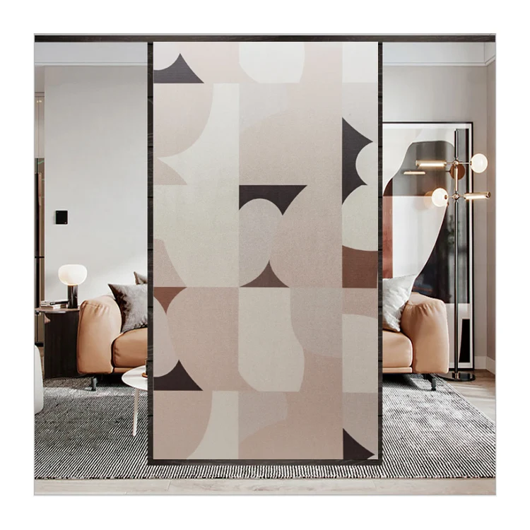 Window Film Wholesale Cheap Heat Insulation Static Painted Flower Feather Frosted Window Film