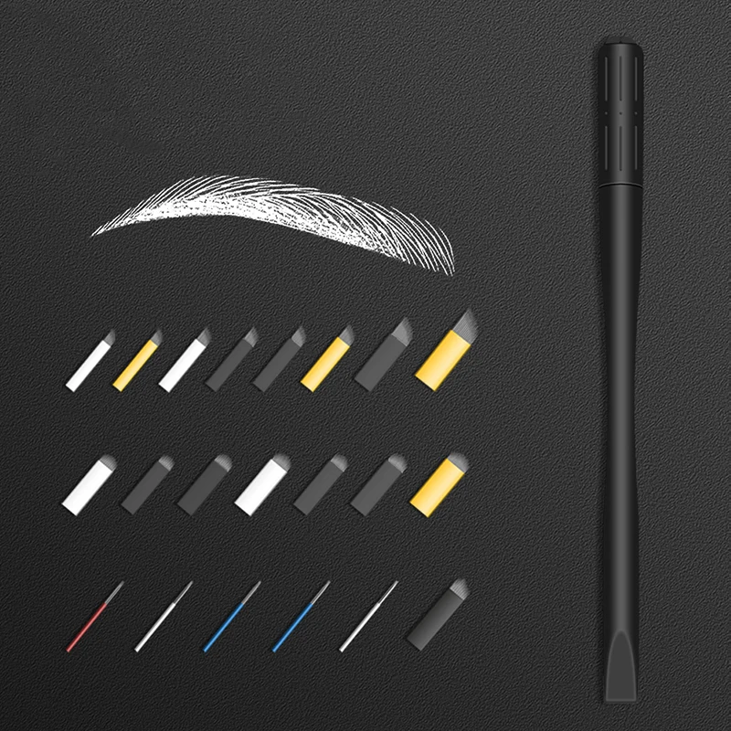 Foundry factory phibrows microblading pen Individual Packaged Black Tattoo Sterilized Madical Grade Disposable Microblading Pen