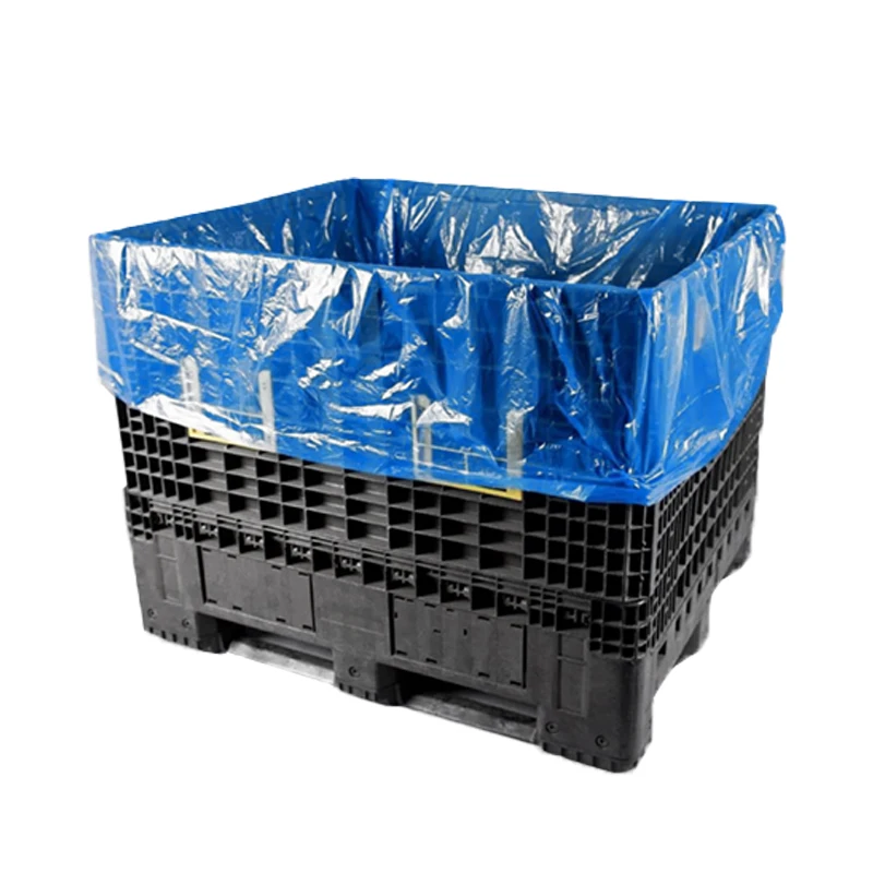 Food Grade Blue LDPE/HDPE Plastic Box Liner Square Bottom Bag For Food Packaging