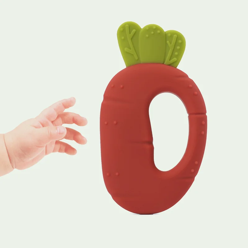 Индивидуальные Детские Жевательные китайские Капустные редиски Силиконовые Прорезыватели Bpa Детские бесплатные игрушки для прорезывания зубов