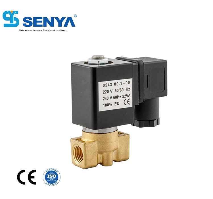 SENYA VX2120 12VDC 24VDC 110VAC 220VAC Normally Closed Direct Acting Fluid Control Solenoid Valve 2 Way Brass Solenoid Valve